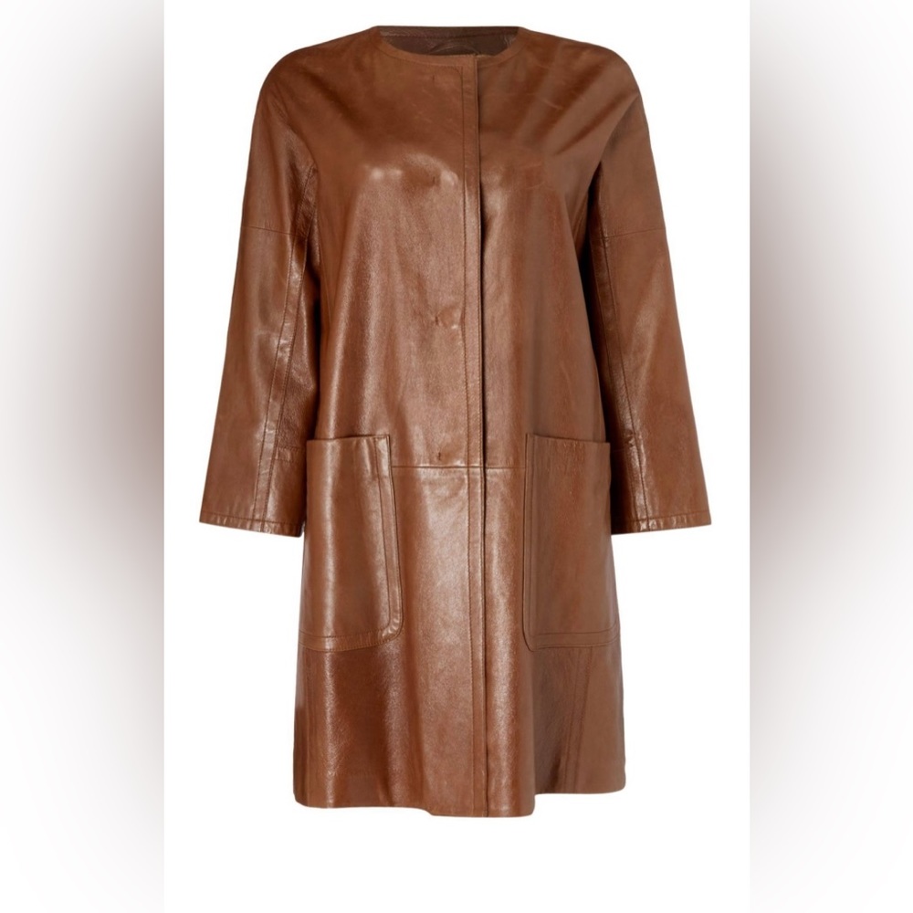 NEW WEEKEND MAXMARA Taverna Long Leather Jacket